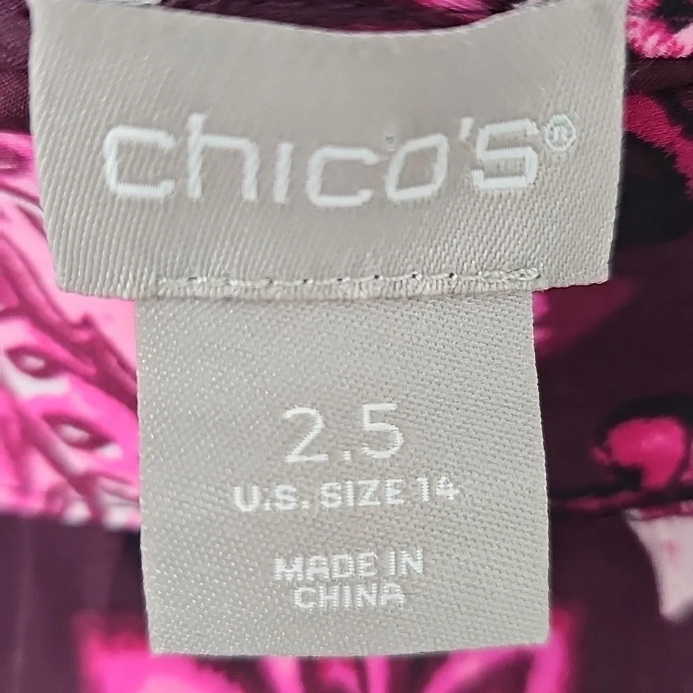 Chico's Pleated Purple Paisley Floral Cottagecore Soft Flowy Midi Skirt Sz:14 - Picture 3 of 12
